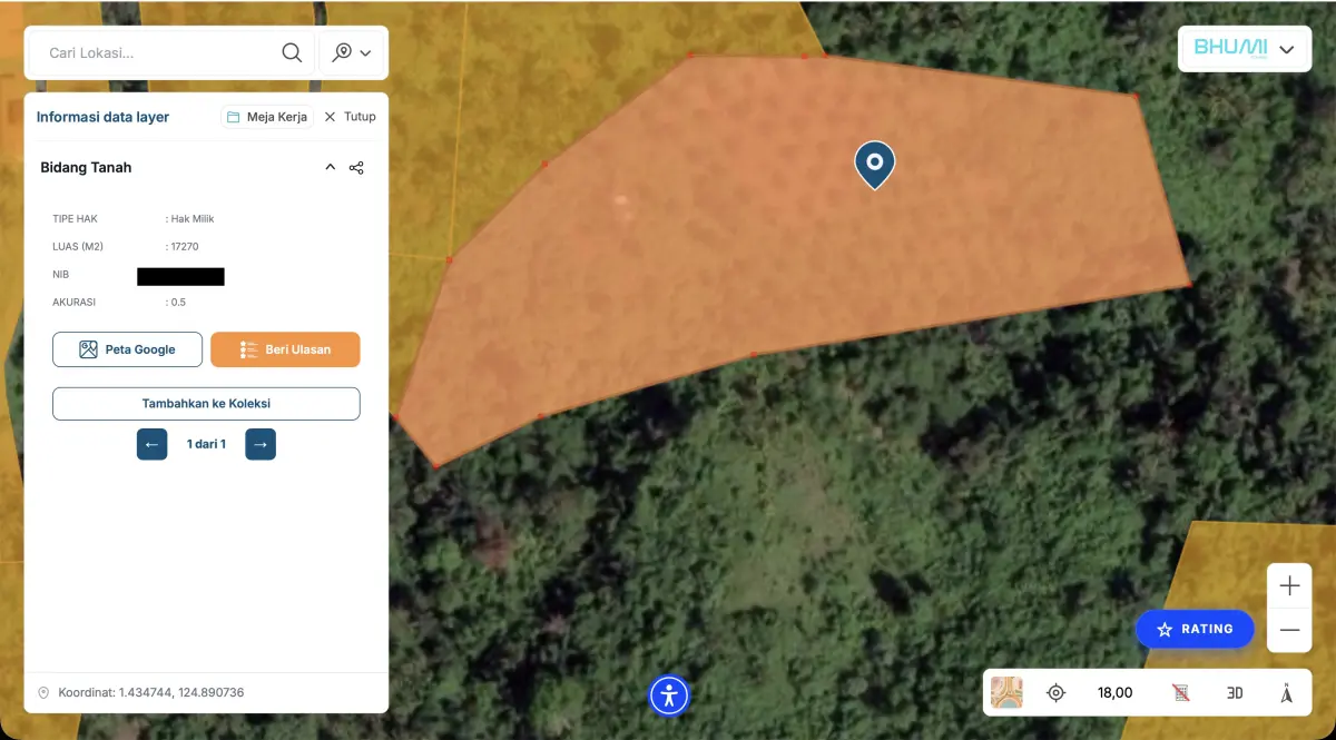 Tanah Dijual 1,7 Ha (Harga Per Meter)📍Lokasi Sawangan, Tombulu, Minahasa, Sulawesi Utara